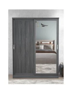 Very Home Camberley 2 Sliding Door Mirrored Wardrobe - Dark Oak Effect