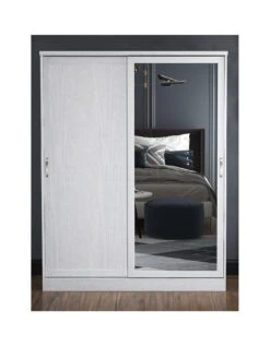 Very Home Camberley 2 Sliding Door Mirrored Wardrobe - White