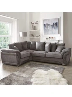 Labrinth Fabric Scatterback Left Hand 3 Piece Corner Group Sofa -Oleu Furniture Shop QEGGA SQ2 0000000005 GREY RSr