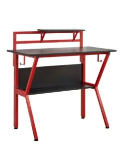 Lloyd Pascal Rogue Compact Gaming Desk - Black/Red -Oleu Furniture Shop QEQGA SQ3 0000000336 BLACK RED SLa