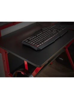 Lloyd Pascal Rogue Compact Gaming Desk - Black/Red -Oleu Furniture Shop QEQGA SQ4 0000000336 BLACK RED SLd