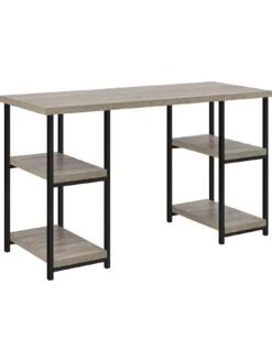 Dorel Home Elmwood Double Pedestal Desk -Oleu Furniture Shop QFTMD SQ3 0000006131 GREY OAK SLd