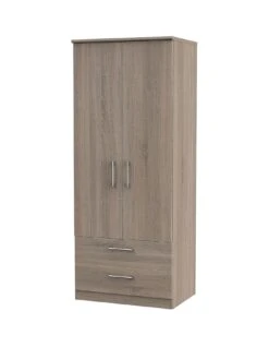 SWIFT Halton Ready Assembled 2 Drawer, 2 Door Wardrobe - FSC® Certified 11 SWIFT Halton Ready Assembled 2 Drawer, 2 Door Wardrobe - FSC® Certified -Oleu Furniture Shop QFVPQ SQ3 0000000558 DARK OAK SLa