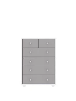 Very Home Miami Fresh Kids 3 Piece Package - 2 Door, 2 Drawer Wardrobe, 5 Drawer Chest, 3 Drawer Bedside Chest - Grey -Oleu Furniture Shop QG6LQ SQ4 0000000005 GREY SLd