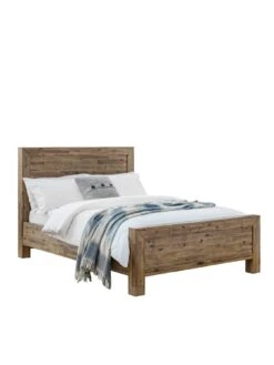 Julian Bowen Hoxton Double Wooden Bed - Solid Acacia -Oleu Furniture Shop QH9NX SQ3 0000000006 OAK SLd