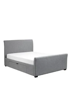 Julian Bowen Capri Fabric Bed Frame With Drawers -Oleu Furniture Shop QHA3F SQ3 0000000005 GREY SLd