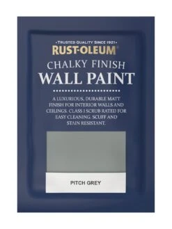 Rust-Oleum Chalky Finish 2.5-litre Wall Paint – Pitch Grey -Oleu Furniture Shop QHT3H SQ5 0000015053 PITCH GREY SLd1