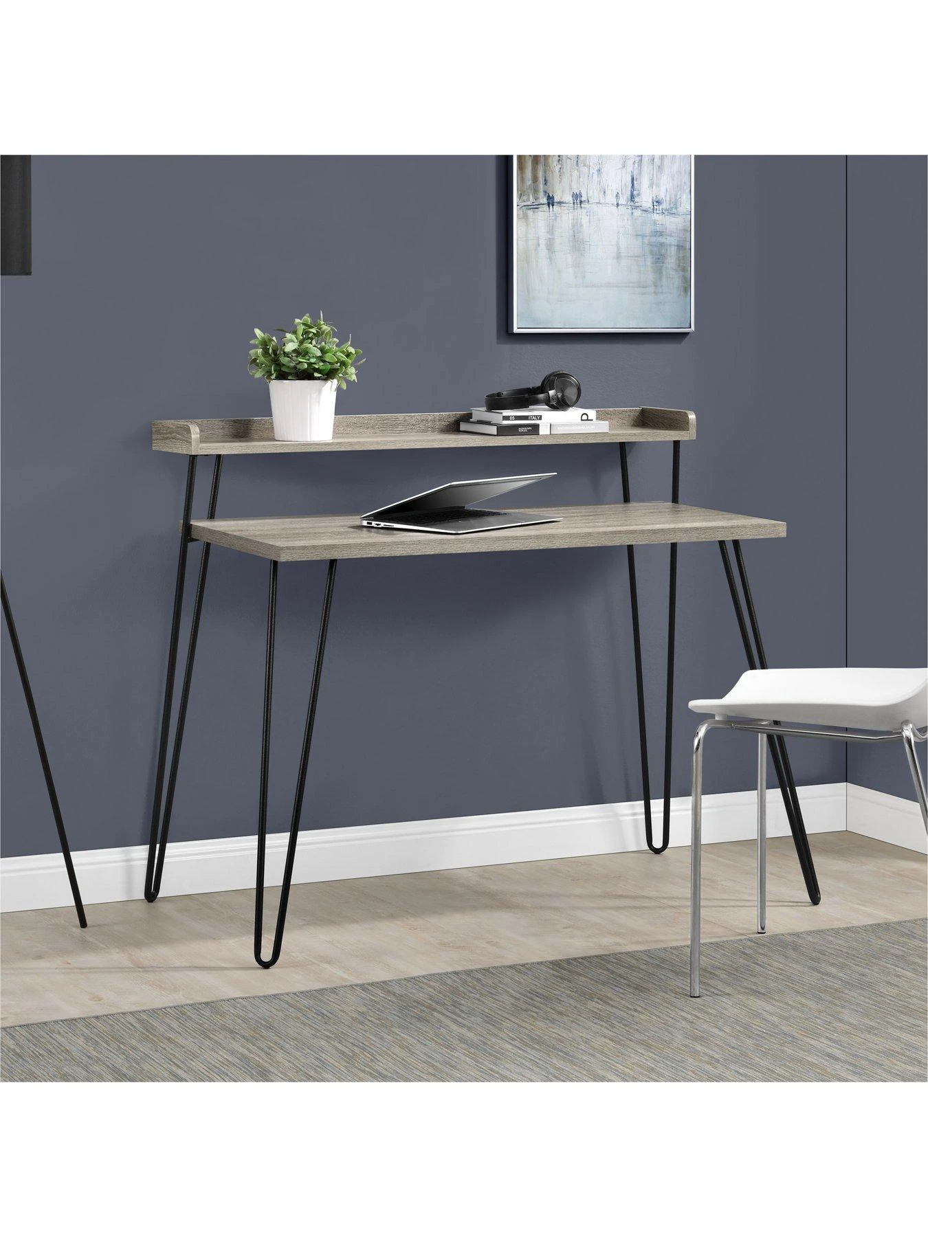 Dorel Home Haven Retro Desk - Grey Oak 7 Dorel Home Haven Retro Desk - Grey Oak - Image 5