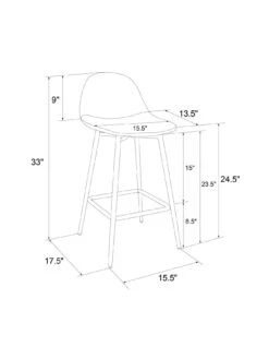 Dorel Home Calvin Velvet Bar Stool- Grey -Oleu Furniture Shop QK7F9 SQ7 0000000005 GREY DGy