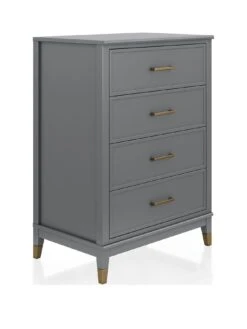 CosmoLiving By Cosmopolitan Westerleigh 4 Drawer Chest - Graphite Grey -Oleu Furniture Shop QKAMF SQ3 0000000005 GREY SLa