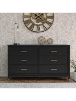 CosmoLiving By Cosmopolitan Westerleigh 6 Drawer Chest - Black/Gold
