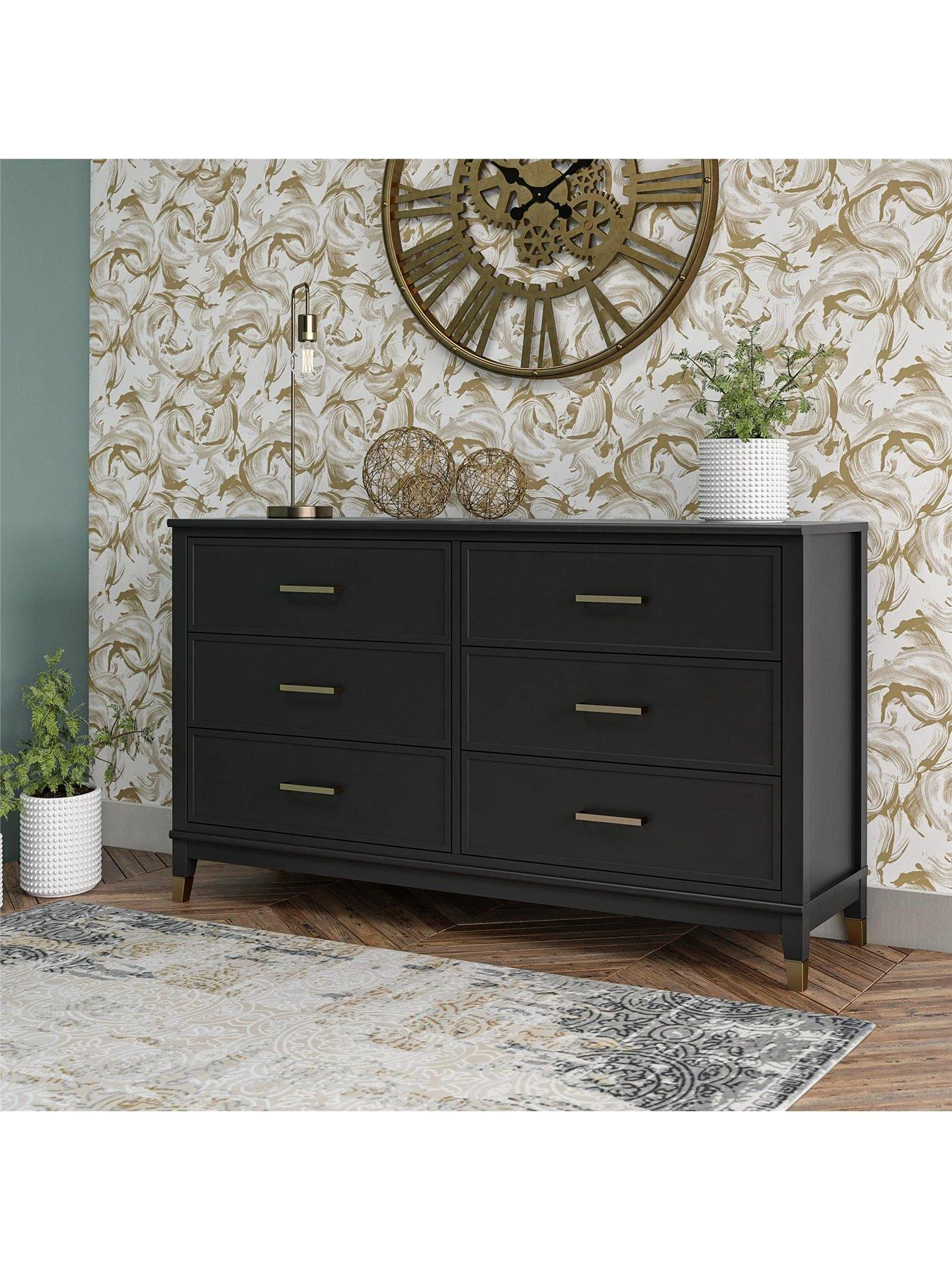 CosmoLiving By Cosmopolitan Westerleigh 6 Drawer Chest - Black/Gold 7 CosmoLiving By Cosmopolitan Westerleigh 6 Drawer Chest - Black/Gold - Image 5