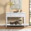 Dorel Home Franklin Console Table- White 1 Dorel Home Franklin Console Table- White -Oleu Furniture Shop QKE3N SQ1 0000000013 WHITE RSr