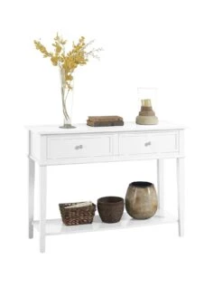 Dorel Home Franklin Console Table- White -Oleu Furniture Shop QKE3N SQ4 0000000013 WHITE SLd