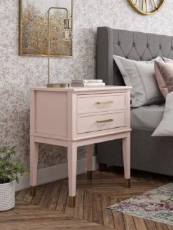 CosmoLiving By Cosmopolitan Westerleigh Side Table- Pink/Gold