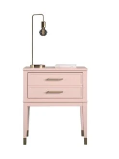 CosmoLiving By Cosmopolitan Westerleigh Side Table- Pink/Gold -Oleu Furniture Shop QKG46 SQ4 0000000743 PINK GOLD SLd