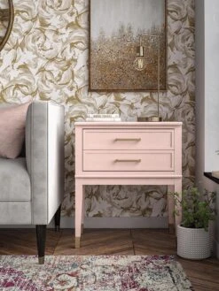 CosmoLiving By Cosmopolitan Westerleigh Side Table- Pink/Gold -Oleu Furniture Shop QKG46 SQ5 0000000743 PINK GOLD SLd1