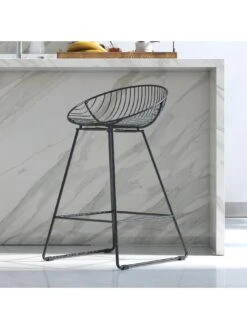CosmoLiving By Cosmopolitan Ellis Wire Bar Stool - Black -Oleu Furniture Shop QKG4M SQ4 0000000004 BLACK SLd