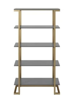 CosmoLiving By Cosmopolitan Camila Bookcase - Grey/Gold