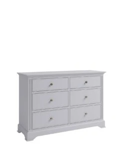 K-Interiors Sherwood Ready Assembled Solid Wood  3 + 3 Drawer Chest -Oleu Furniture Shop QLUUM SQ3 0000000005 GREY SLa