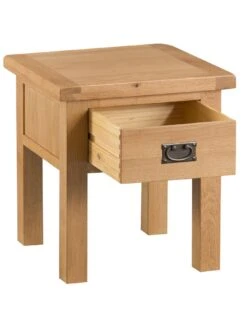 K-Interiors Alana Ready Assembled Solid Wood Lamp Table -Oleu Furniture Shop QMATA SQ4 0000000138 RUSTIC OAK SLd