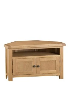 K-Interiors Alana Corner Ready Assembled TV Unit - Fits Up To 46 Inch TV -Oleu Furniture Shop QMATH SQ3 0000000138 RUSTIC OAK SLa