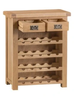 K-Interiors Alana Ready Assembled Solid Wood Wine Cabinet -Oleu Furniture Shop QMAVY SQ4 0000000138 RUSTIC OAK SLd
