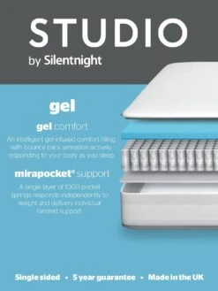 Silentnight Studio Geltex 1000 Pocket Rolled Mattress - Medium -Oleu Furniture Shop QQ336 SQ6 0000000088 NO COLOR SLd4