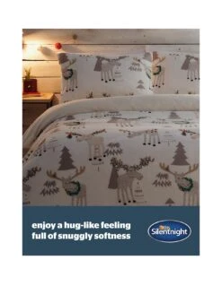 Silentnight Christmas Moose Fleece Duvet Cover Set - An Online Exclusive - Multi -Oleu Furniture Shop QQ7GJ SQ2 0000000029 MULTI SLf