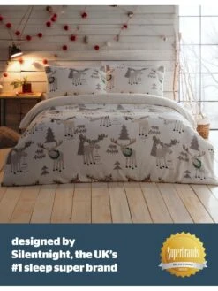 Silentnight Christmas Moose Fleece Duvet Cover Set - An Online Exclusive - Multi -Oleu Furniture Shop QQ7GJ SQ7 0000000029 MULTI SLd4