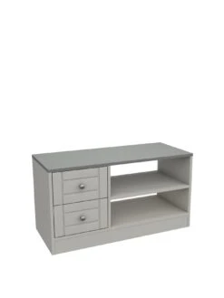 One Call Alderley Ready Assembled TV Unit - Grey - Fits Up To 50 Inch TV -Oleu Furniture Shop QVHF9 SQ3 0000000005 GREY SLa