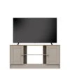 One Call Alderley Ready Assembled Cream Corner TV Unit - Rustic Oak/Taupe - Fits Up To 48 Inch -Oleu Furniture Shop QVHFF SQ1 0000014732 RUSTIC OAK TAUPE SLf