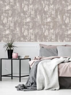 ARTHOUSE Stone Texture Pink / Rose Gold Wallpaper