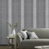 ARTHOUSE Calico Stripe Gunmetal Grey Wallpaper