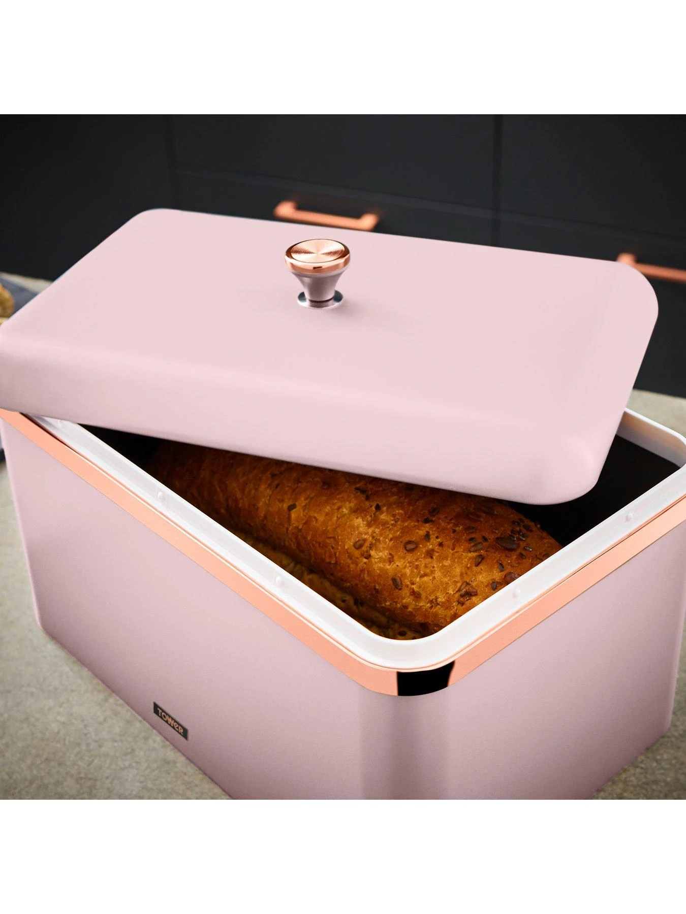 Tower Cavaletto Bread Bin - Pink 4 Tower Cavaletto Bread Bin - Pink - Image 2