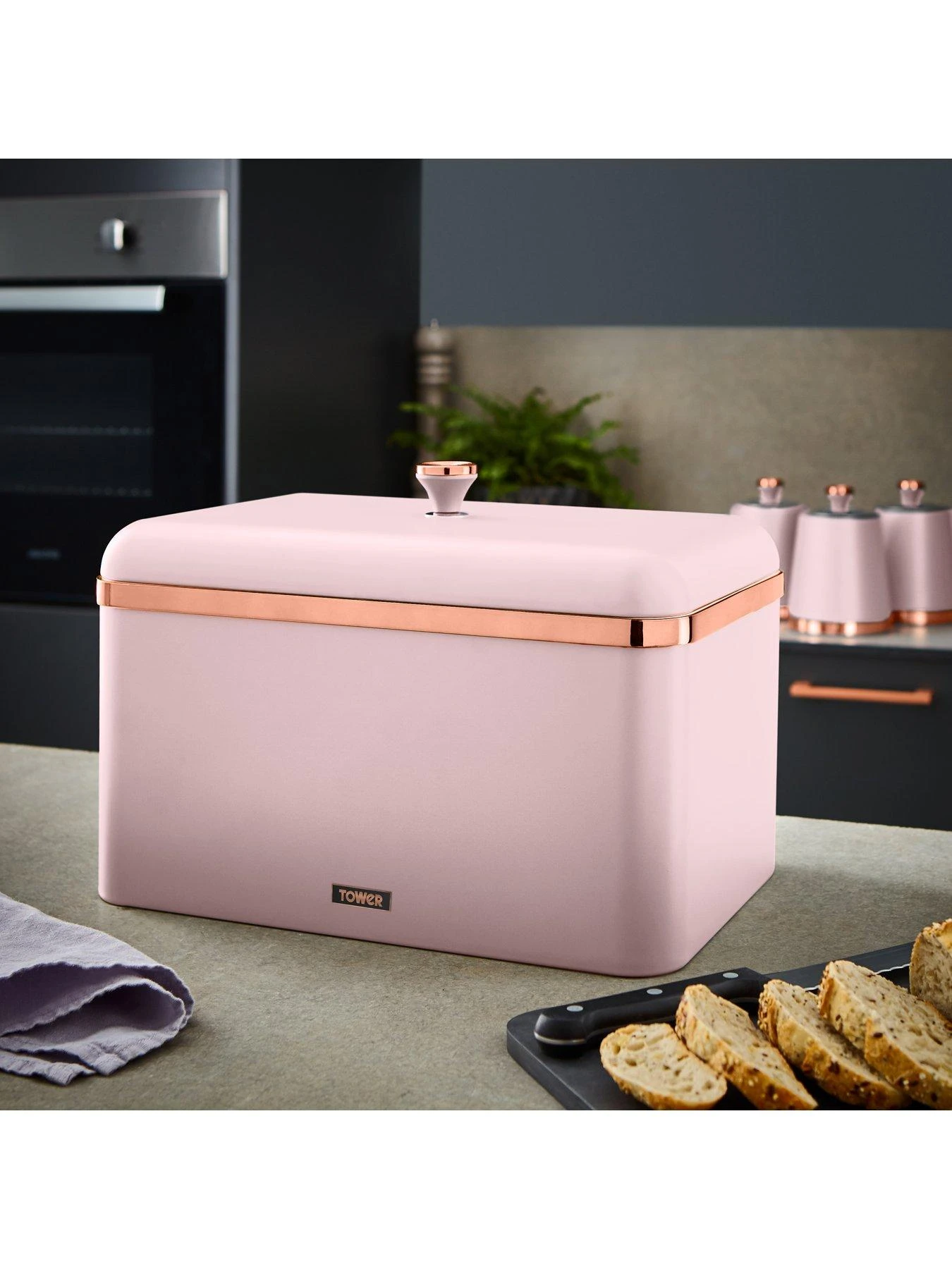 Tower Cavaletto Bread Bin - Pink 7 Tower Cavaletto Bread Bin - Pink - Image 5