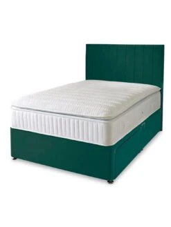 Shire Beds Liberty 1000 Pocket P/top Dbl Divan -Oleu Furniture Shop R6PXJ SQ4 0000001836 EMERALD SLd