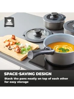 Tower Freedom 7 Piece Pan Set -Oleu Furniture Shop RA63H SQ6 0000000527 GRAPHITE SLd4