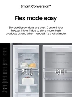 Samsung Series 7 RS67A8810S9/EU American Style Fridge Freezer With SpaceMax™ Technology - F Rated - Matte Stainless -Oleu Furniture Shop RAQJQ SQ5 0000000004 BLACK SLd3