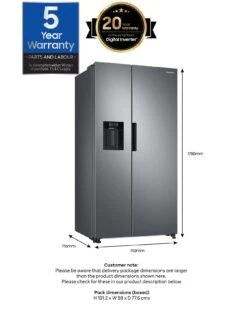Samsung Series 7 RS67A8810S9/EU American Style Fridge Freezer With SpaceMax™ Technology - F Rated - Matte Stainless -Oleu Furniture Shop RAQJQ SQ7 0000000004 BLACK ICf