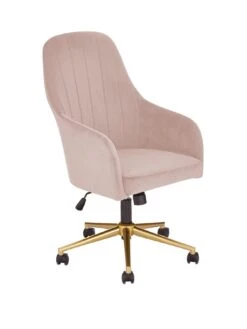 Very Home Molby Fabric Office Chair - Pink - FSC® Certified -Oleu Furniture Shop RCFCW SQ3 0000014364 PINK BRASS SLa