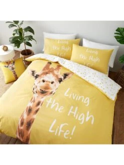 Catherine Lansfield Giraffe Double Fitted Sheet - Yellow 8 Catherine Lansfield Giraffe Double Fitted Sheet - Yellow -Oleu Furniture Shop RFAWA SQ3 0000000076 YELLOW SLd