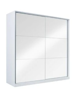 Very Home New Universal Sliding Door Mirrored Wardrobe -Oleu Furniture Shop RKCDV SQ3 0000005076 WHITE MIRROR SLa