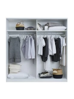 Very Home New Universal Sliding Door Mirrored Wardrobe -Oleu Furniture Shop RKCDV SQ4 0000005076 WHITE MIRROR SLd