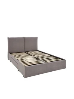 Very Home Brooklyn Fabric Storage Bed With Mattress Options (Buy & SAVE!) -Oleu Furniture Shop RKQ3P SQ3 0000000005 GREY SLa