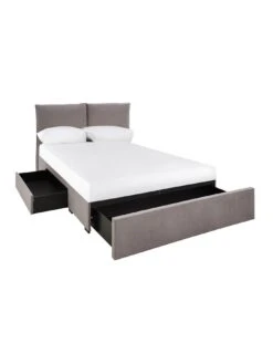 Very Home Brooklyn Fabric Storage Bed With Mattress Options (Buy & SAVE!) -Oleu Furniture Shop RKQ3P SQ4 0000000005 GREY SLd
