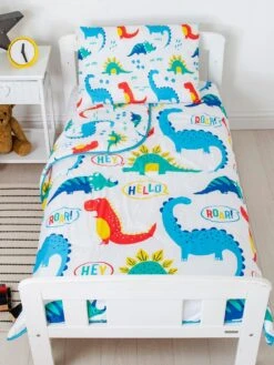 Rest Easy Sleep Better Dinosaur Coverless Quilt 4 Tog With Filled Pillow - Toddler - Multi
