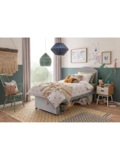 Silentnight Kids Maxi Store Velvet Divan Bed Set, Sprung Mattress And Headboard Included -Oleu Furniture Shop RNNAE SQ3 0000000035 SILVER SLd