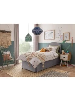 Silentnight Kids 600 Pocket Maxi Store Velvet Divan Bed Set, Headboard Included -Oleu Furniture Shop RNNAF SQ4 0000000071 CHARCOAL SLd1