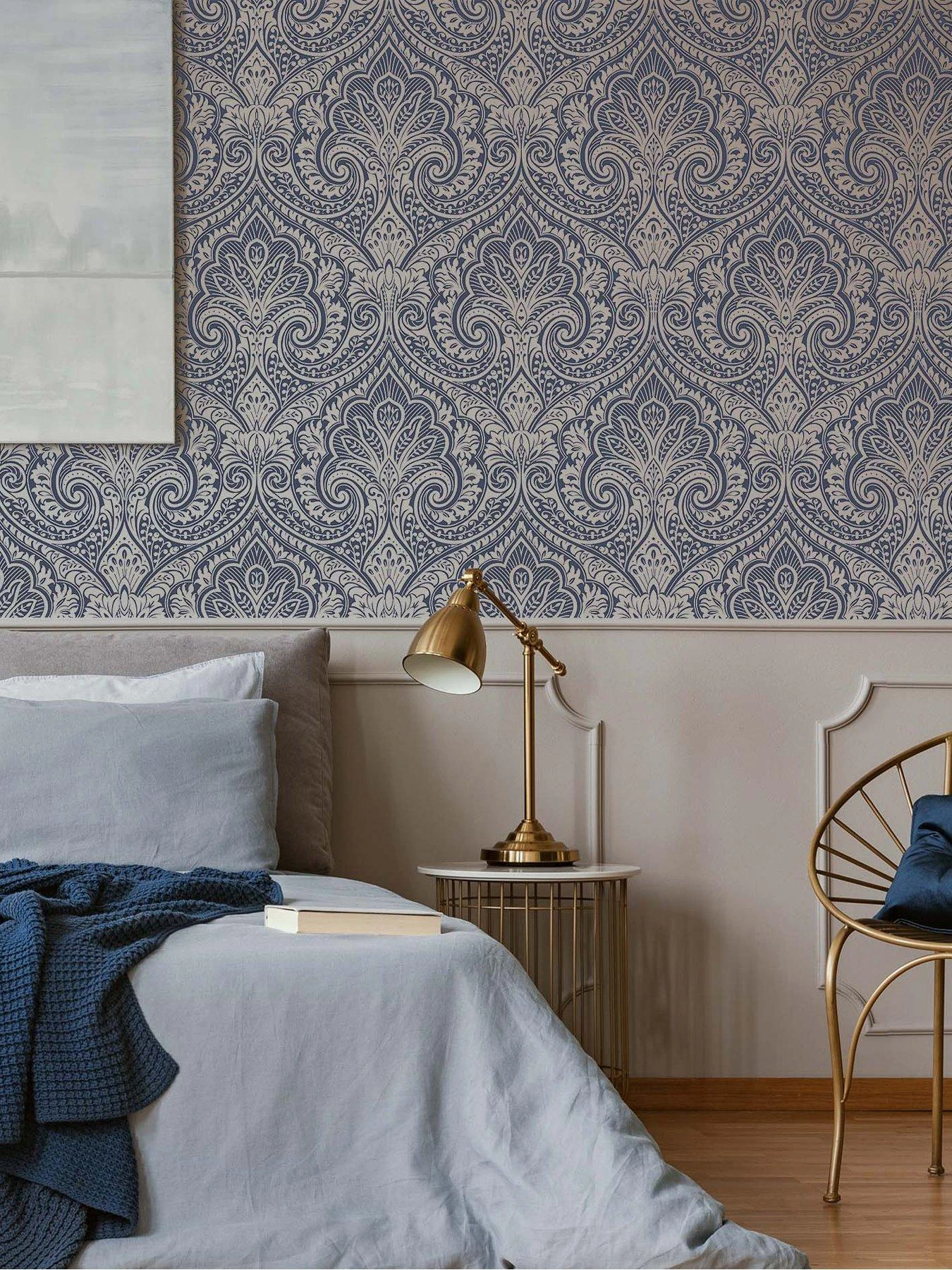 Fresco Jamila Navy / Silver Wallpaper 3 Fresco Jamila Navy / Silver Wallpaper